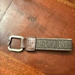Gucci Leather and Fabric Keychain